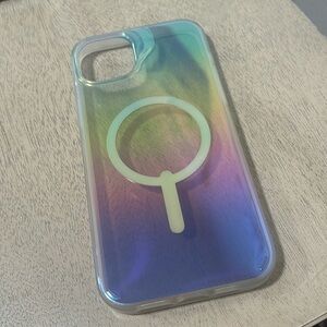 iPhone 15 Plus Iridescent Zagg Case. Semi-Transparent, MagSafe Compatible Case.